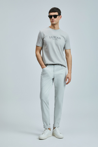 Lufian Ανδρικό παντελόνι Helt Spor 5 Pocket Slim Fit Stone