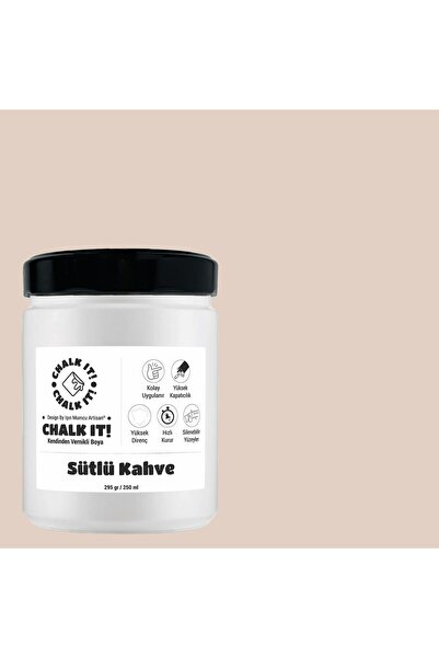Işın Mumcu Artisan Chalk It Kendinden Vernikli Boya | Sütlü Kahve 250 GR Dene...