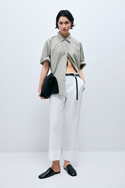 Lufian Γυναικείο παντελόνι Clara σε λευκό χρώμα