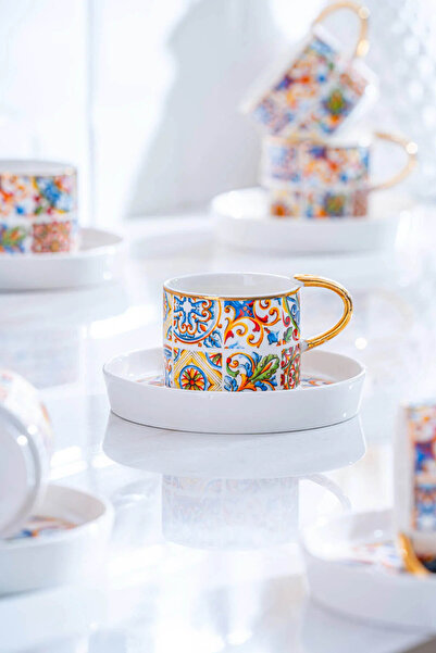 ACAR İngrid 12 Parça 6 Kişilik Kahve Fincan Takımı - 90 ml