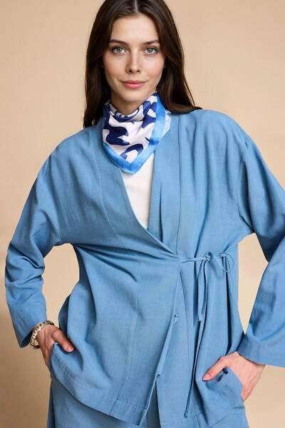 DeFacto Kαφτάνι - Μπλε - Κανονική εφαρμογή