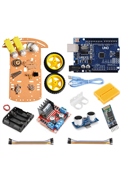 Robocombo Arduino 2WD Araç Seti - Engelden Kaçan Robot Kiti - Videolu