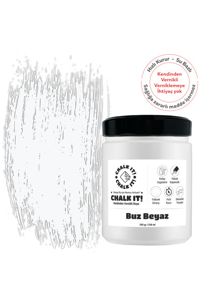 Işın Mumcu Artisan Chalk It Kendinden Vernikli Boya | Buz Beyaz 250 GR Deneme...