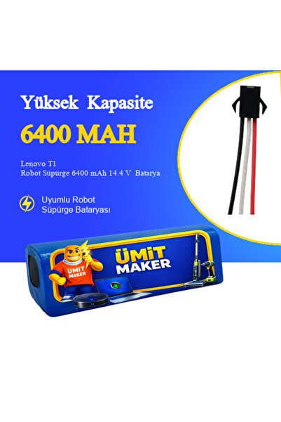 LENOVO T1 Robot Süpürge 6400 mAh 14.4 V Batarya – Orjinal Uyumlu Uzun Ömürlü,...