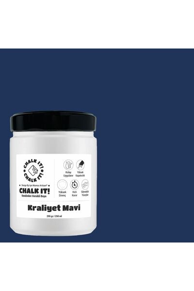Işın Mumcu Artisan Chalk It Kendinden Vernikli Boya | Kraliyet Mavi 250 GR De...
