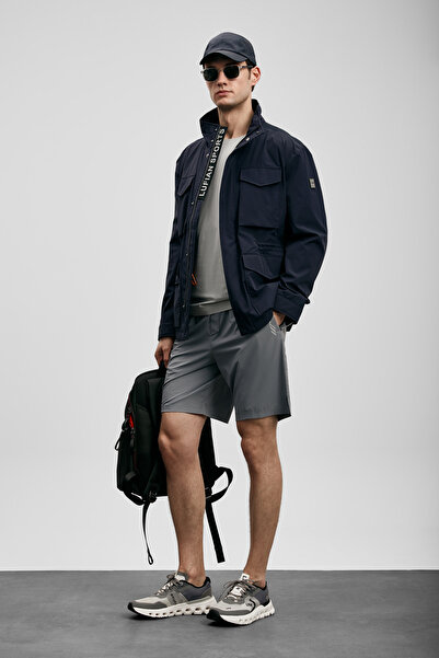 Lufian Ανδρικό αθλητικό σορτς Airon σε γκρι χρώμα