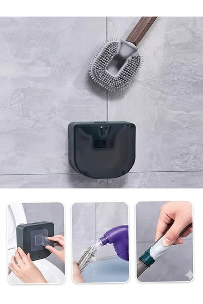 silikon wc fırçası deterjan hazneli bükülebilen.