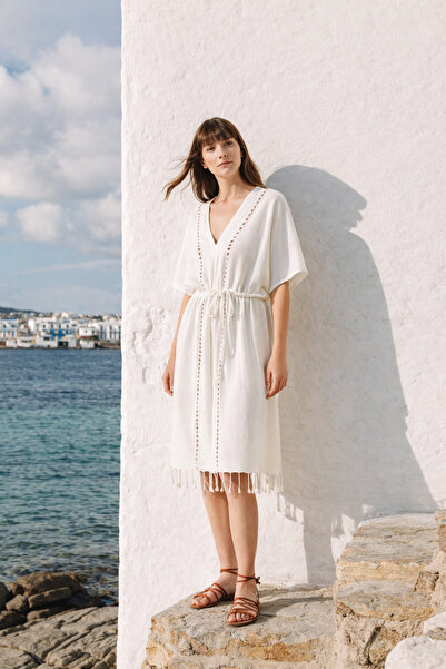 İrya Φόρεμα Serene Long Beach - Καφέ Διχτυωτό Διάτρητο