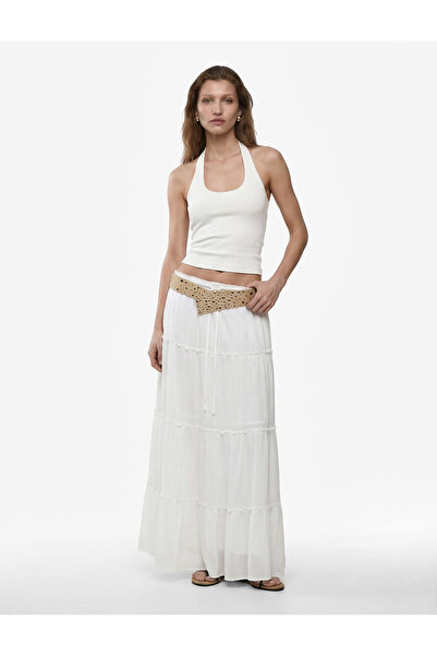 Koton Βαμβακερή Ριμπ Φλιτζένιαν Μπλούζα με Στενή Εφαρμογή, Ανοιχτή Πλάτη και ...