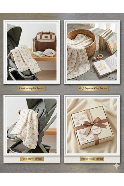 anne dokunuşu gibi KUZUM BEBE Organic Swaddle Baby Blanket with Purple Coffee Heart