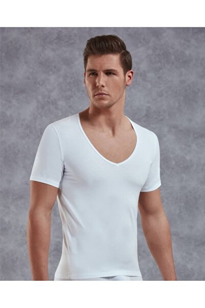 YILDIZ 3-Pack 355-356 Men's Deep V-Neck Short Sleeve T-Shirt