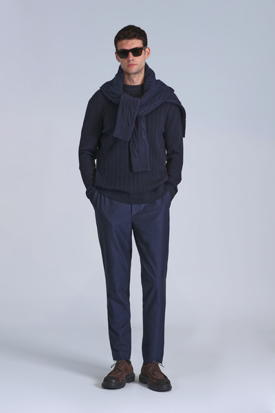 Lufian Slim Fit Navy Blue Chino Παντελόνι Pier Sports για άνδρες