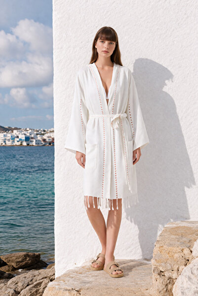 İrya Μπουρνούζι Serene Loincloth - Coral Knitted Openwork