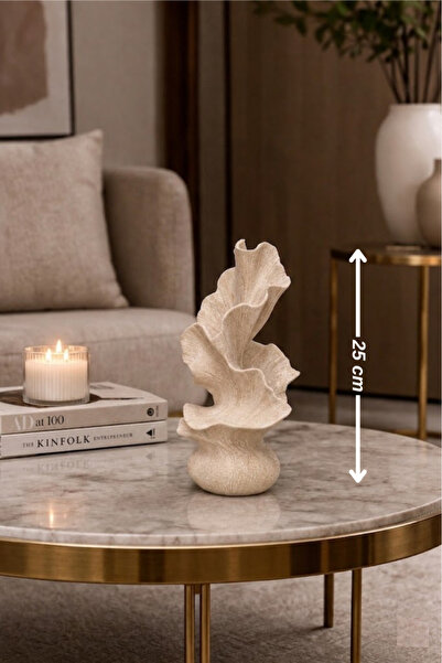 LayerOne Mercan Formlu Dokulu Dekoratif Biblo - 25 cm