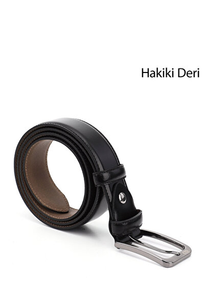 GÖNDERİ(R) Ανδρική ζώνη ΜΑΥΡΗ Γνήσιο Δερμάτινο 13450