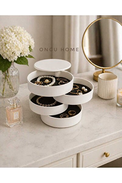 4 Tier Cylinder Jewelry Organizer Makeup Organizer Ring Earrings Jewelry Box