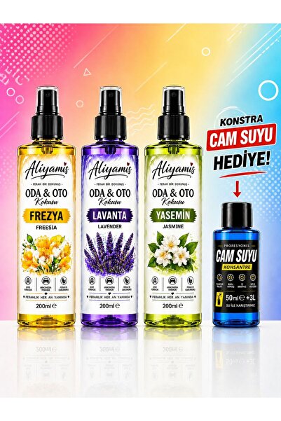 ALİYAMİS Oto Parfüm Yasemin-frezya-lavanta 3 Lü Set Sprey Otomobil Ve Ortam O...