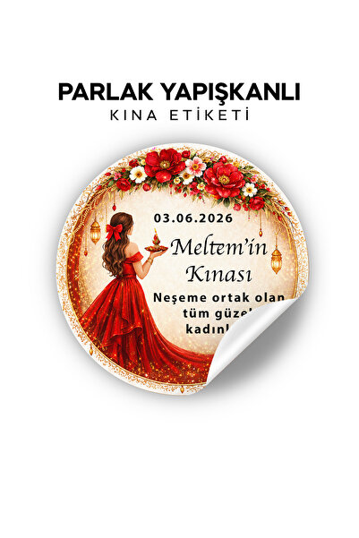 orixa Kına Etiketi - Düğün, Nişan, Kına (YAPIŞKANLI - 140 ADET)