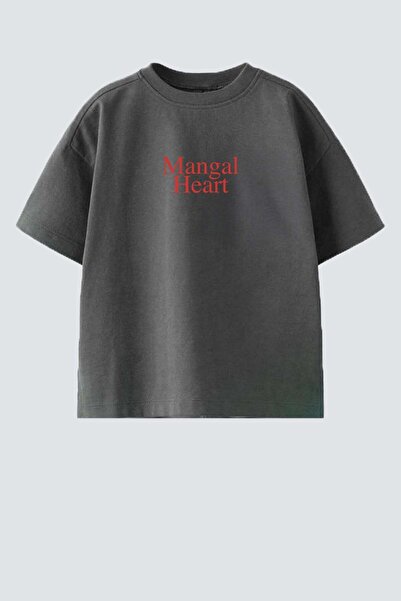 Monila Unisex Çocuk Pamuklu Bisiklet Yaka Baskılı T-Shirt
