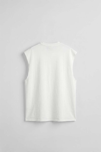 ablukaonline Men's Basketball Player Model Oversize Sleeveless T-Shirt White