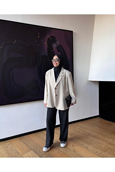 JESSE STORY Kadın Süs Cepli Blazer Ceket Oversize Ceket KOD: JS26CEKET001