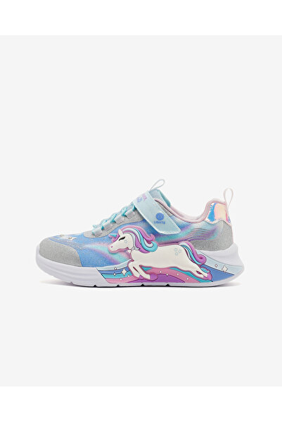 SKECHERS UNICORN CHASER Büyük Kız Çocuk Gri Işıklı Spor Ayakkabı 302298L SMLT