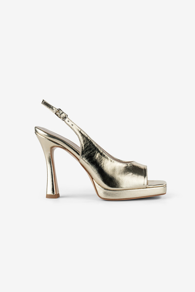 ALTIN TOPUK Γυναικεία χρυσά παπούτσια με τακούνι πλατφόρμας