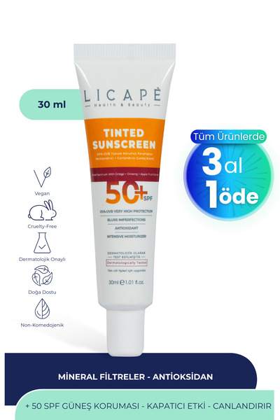 Licape واقي شمسي ملون عالي الحماية بعامل حماية من الشمس 50 - خافي عيوب البشرة