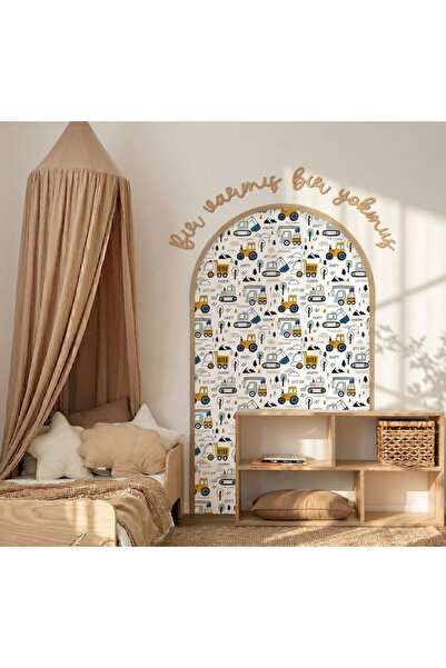 Sosyotab İş makinesi Temalı Çocuk & Bebek Odası Duvar Sticker | Bir Varmış Çe...