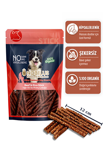 NOBİLUS Köpek Ödül Maması Biftekli Çubuklar 80 Gr