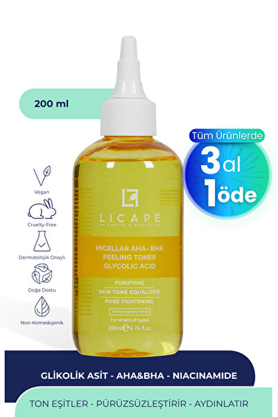 Licape Micellar Glikolik Asitli Aha-Bha Peeling Tonik 200ml