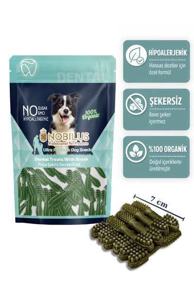 NOBİLUS Dental Köpek Diş Temizleyici Ödül Maması Fırça Şekilli 80 Gr