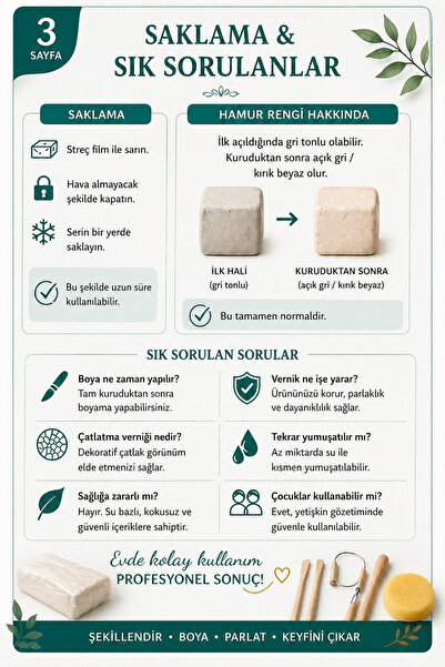 DSH Doğal Seramik Hamuru 2 Kg Doğal Seramik Hamuru, Kil Çamuru, Beyaz Seramik Hamuru Oyun Hamuru Kil Çamuru 2000gr hobi