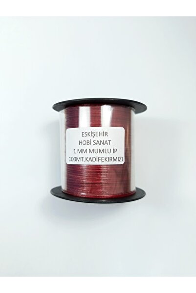 Eskişehir hobi sanat Βελούδινο Κόκκινο Χρώμα 1,0 Χιλ. 100 Μέτρα Κερωμένο Νήμα...