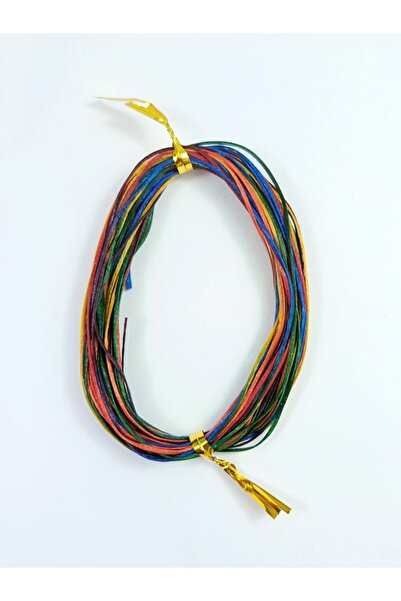 Eskişehir hobi sanat 10 μέτρα 1 χιλιοστό κερωμένο νήμα πολύχρωμο παστέλ χρώμα...