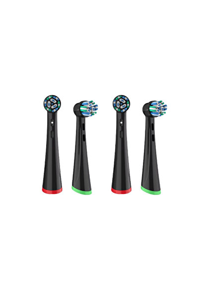 Pebadent Set of 4 compatible toothbrush heads for Oral-B iO, Black