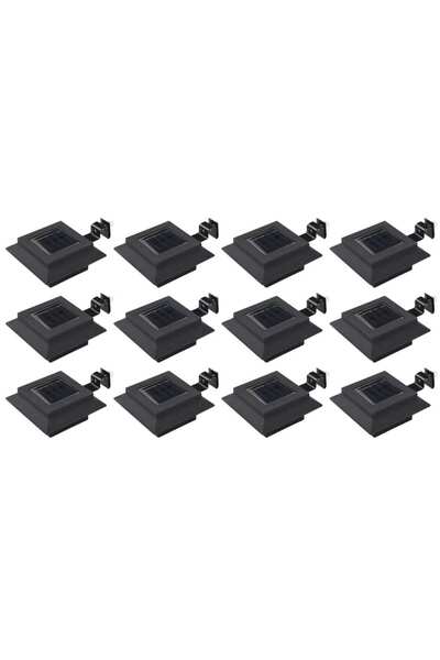 Concept Lămpi solare de exterior, 12 buc., negru, 12 cm, pătrat, LED