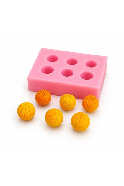 Poyrish PK1002078 - Silikon Kalıp Mum Kalıbı – 6lı Minik Portakal
