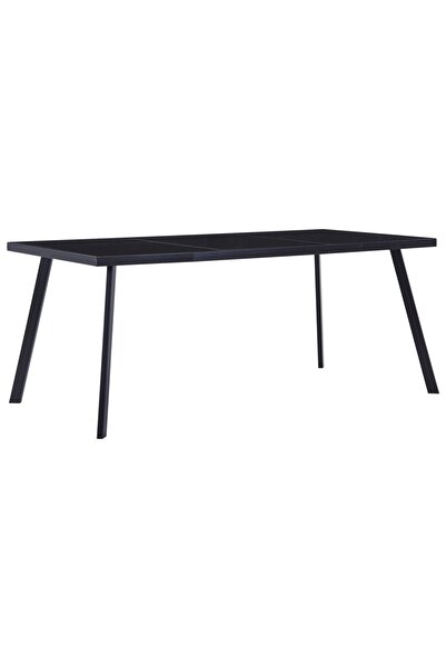Concept Masă de bucătărie, negru, 160 x 80 x 75 cm, sticlă securizată