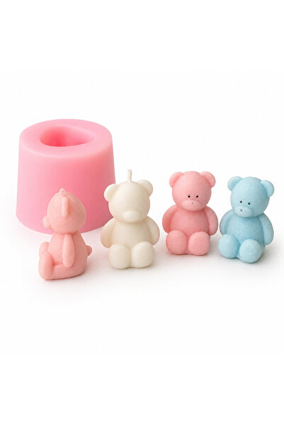 Poyrish PK1002612 - Silikon Kalıp Mum Kalıbı - Minik Ayıcık