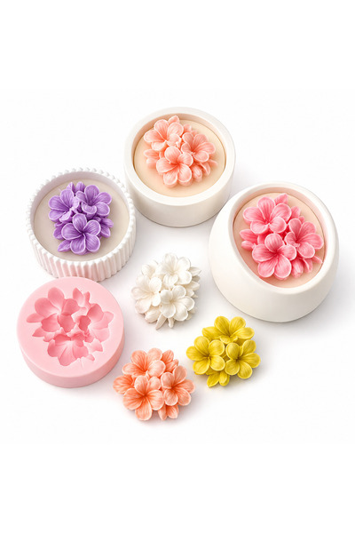 Poyrish PK1002671 - Silikon Kalıp Mum Kalıbı – Plumeria Çiçek Buketi