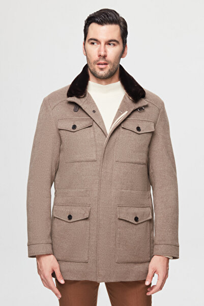 Twn Παλτό από γούνα βιζόν σε στενή γραμμή με αφαιρούμενη γούνα