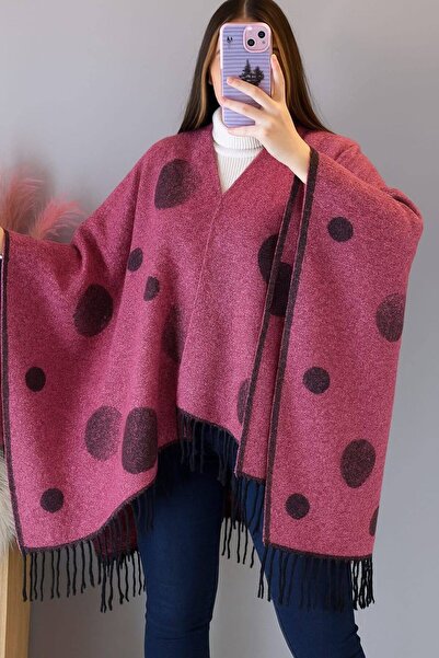 ALDAIYR Women's winter double-sided poncho shoulder 140x140