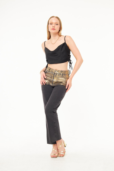 BPF Pantaloni de damă cu detalii metalice