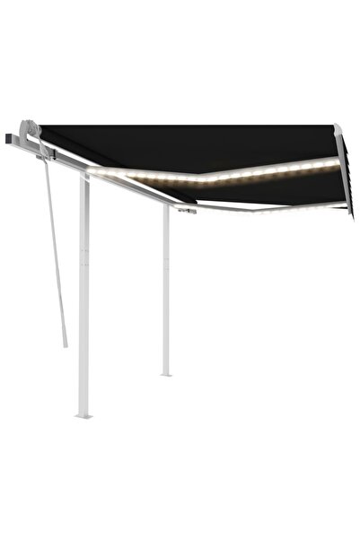 Concept Copertină retractabilă manual cu LED, antracit, 3x2,5 m