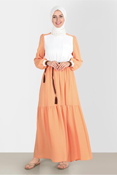 Alvina Two-Tone Dress with Elastic Waist 42610