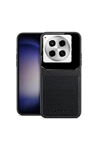 Zebana TECNO Camon 30 Pro Uyumlu Kılıf Lens Deri Kılıf Siyah