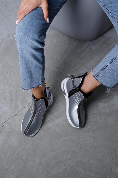 Beyond Γυναικείες Ασημένιες Elora Διπλό Φερμουάρ Πέτρα Λεπτομερείς Αδιάβροχες...