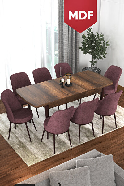Canisa Concept Via Serisi MDF 80x132 Açılabilir Mutfak Masası Takımı Barok De...