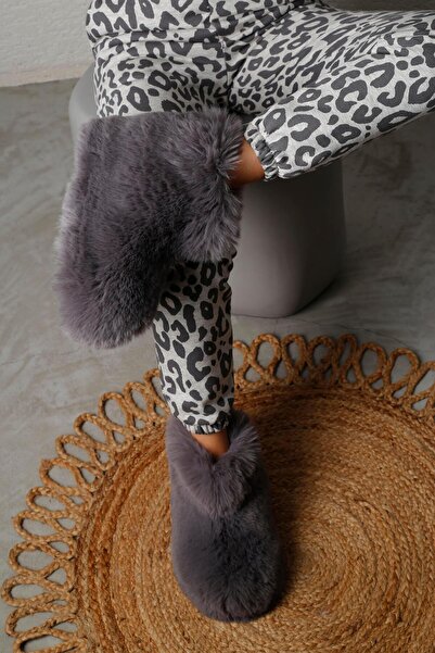 Beyond Γυναικείες παντόφλες Smoked Bumble - Ultra Light, Fur Inside, 4cm Bynd03